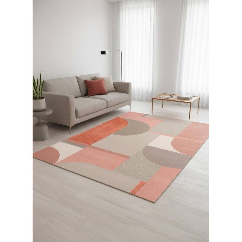 HomeRoots Geometric Modern Rectangle Area Rug - 5' X 8'