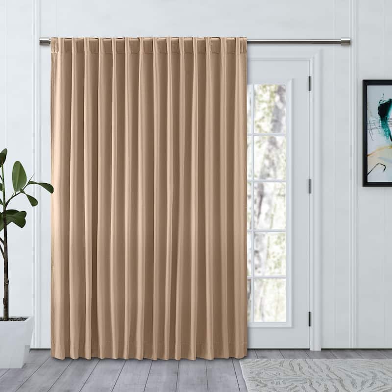 Chevron Recycled Cotton Double Wide Patio Rod Pocket W Back Tab Panel - 96"W x 84"L