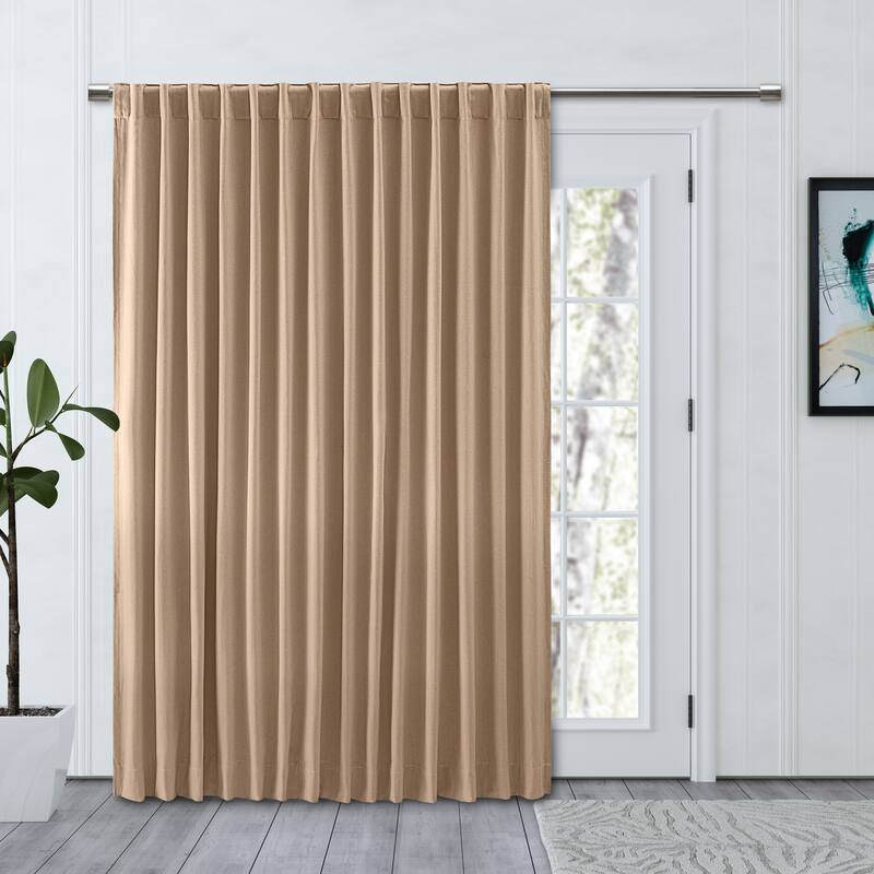 Chevron Recycled Cotton Double Wide Patio Rod Pocket W Back Tab Panel - 96"W x 84"L