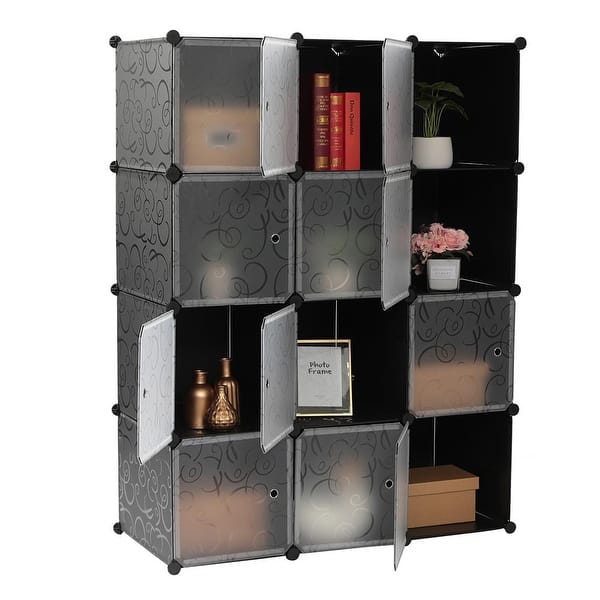 12 Cube Organizer | Set of Storage Cubes Included | DIY Cubby Organizer  Bins | Cube Shelves ladder Storage Unit shelf | Closet Organizer for  Bedroom