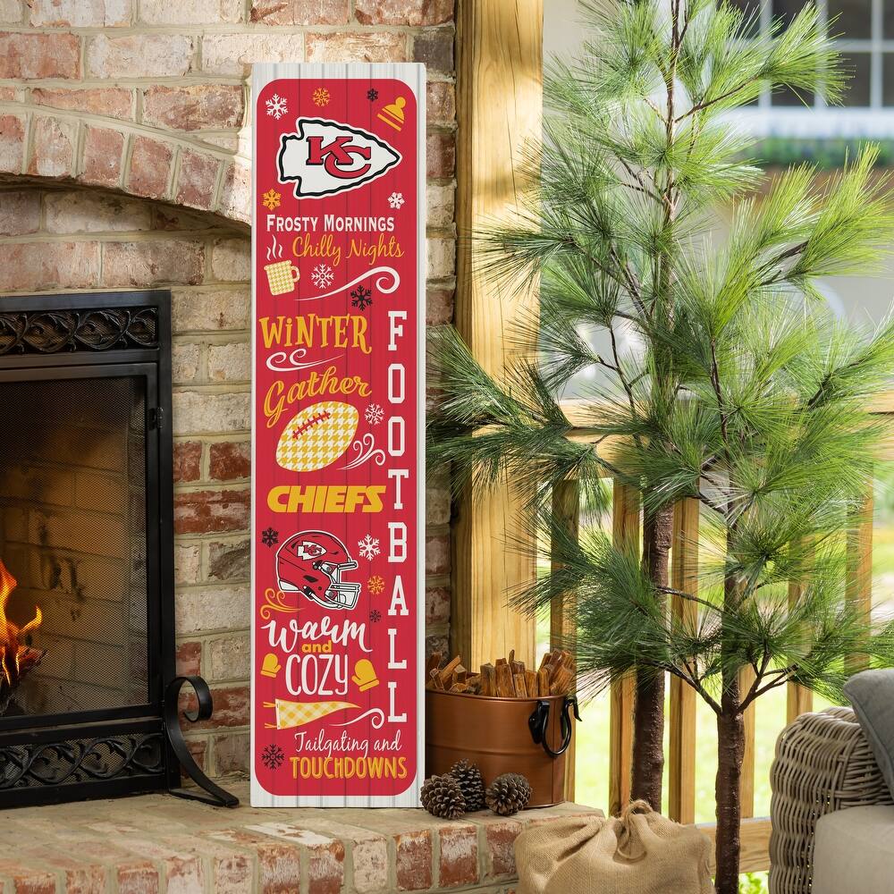 47" Double Sided Seasonal Porch Leaner, Kansas City Chiefs - 47" x 11.25"