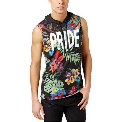 American Rag Mens Floral Pride Hoodie Sweatshirt,, Black, X-Large