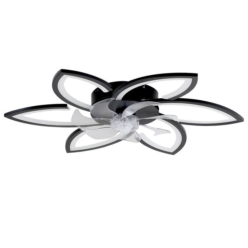 Dimmable 7 Blade Modern Ceiling Fan with Lights and Remote, 6 Speed Reversible Blades with Timing