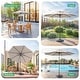 preview thumbnail 15 of 57, BONOSUKI LED Patio 9Ft Market Umbrella,Outside Deck Table Umbrella