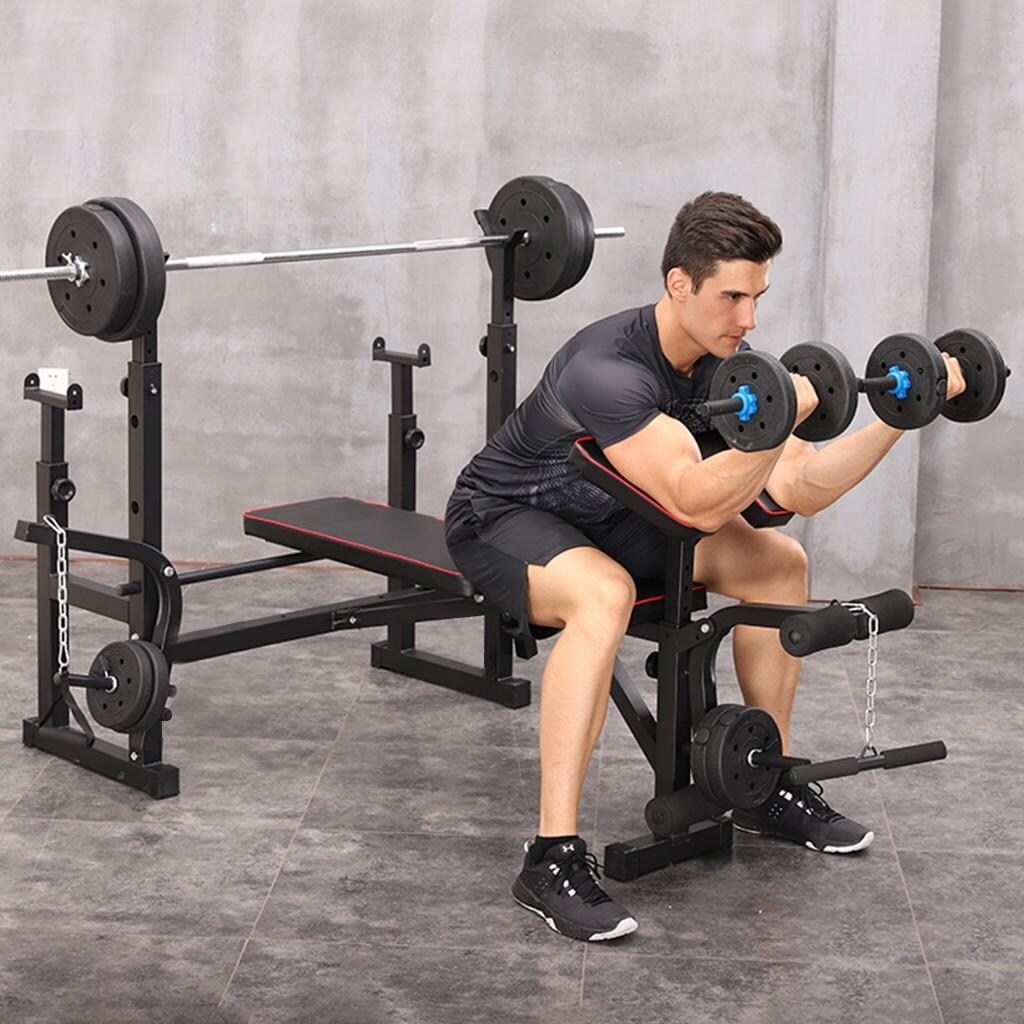 Multifunctional Weightlifting Bench Press Bench Barbell Bed Squat Rack Barbell 