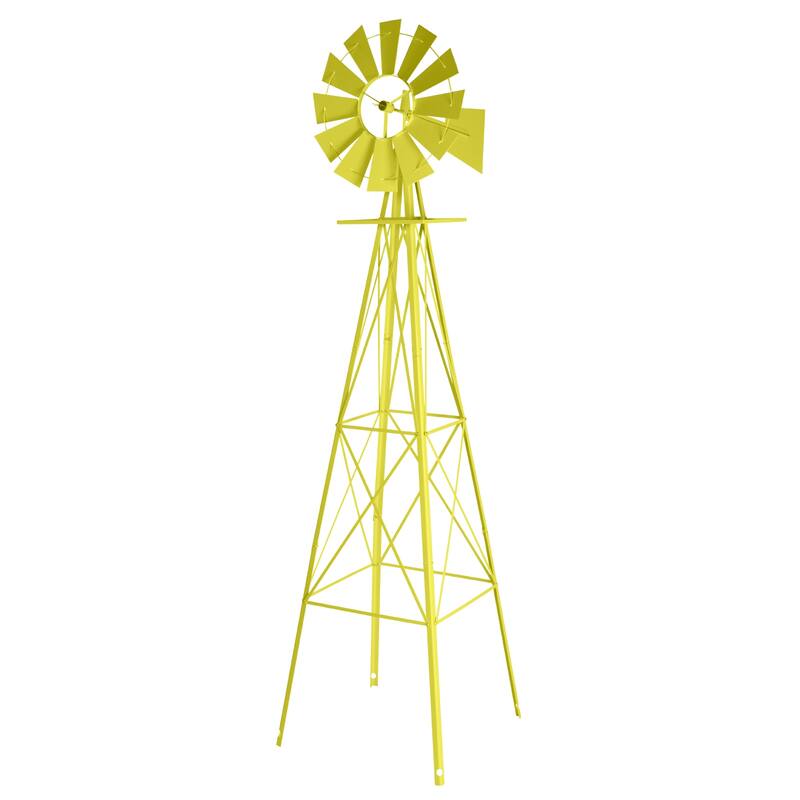 8 Foot Decorative Steel Windmill for Garden Lawn Patio Outdoor Decor Functional Wind Direction Indicator Weather Resistant
