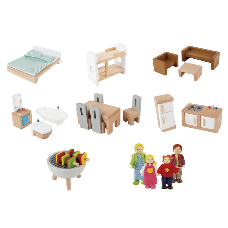 Hape Doll Family Mansion Kid's Wooden Dollhouse W/ 10 Bedrooms