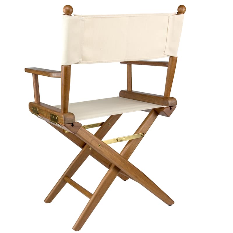 Folding Teak Director's Chair with Waterproof SUNBREALLA Fabric