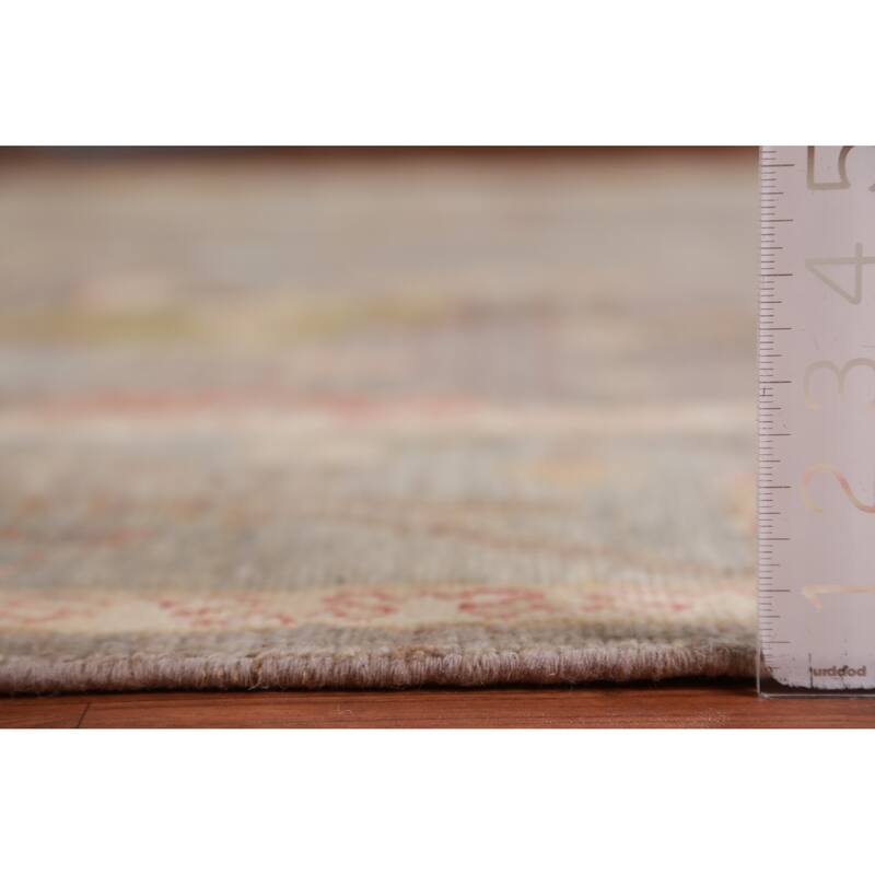 Hand Knotted Oriental 100% Wool Carpet Transitional All-Over Brown Oushak Area Rug - 9' 11'' X 8' 3''