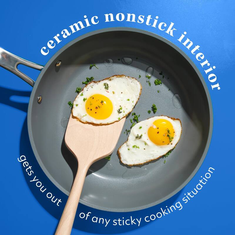 Kitchen Essentials 10 Piece PFA Free NonToxic Titanium Ceramic Nonstick Interior