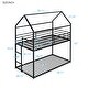 preview thumbnail 5 of 8, Black Twin over Twin Metal Bunk House Bed with Ladder