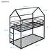 preview thumbnail 5 of 18, Twin over Twin Metal Bunk Bed with Guardrails & Ladder - House Design