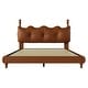 preview thumbnail 16 of 19, Calka Luxury Upholstered PU Leather Bed by Christopher Knight Home