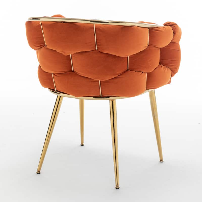 Modern 28.7" Velvet Upholstered Accent Chair with Gold - Plated Metal Legs