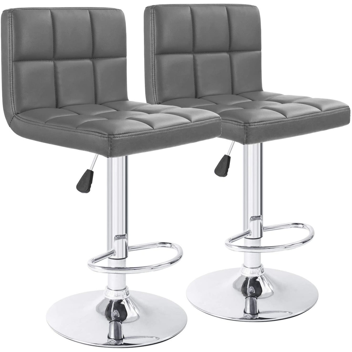 Walnew set of 2 adjustable swivel armless bar stools with pu leather on sale