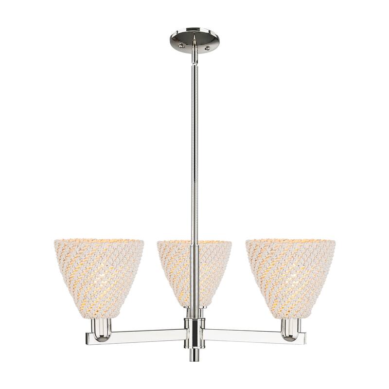 Innovations Lighting Downtown Urban - Natural Ballston Dome - 3 Light 18" Chandelier - Polished Nickel