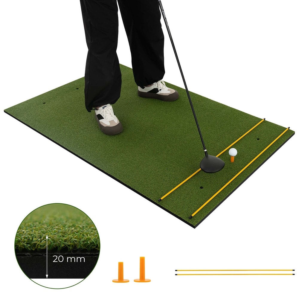 Costway 5 x 3 FT Golf Hitting Mat Artificial Indoor Outdoor Turf Golf - See Details