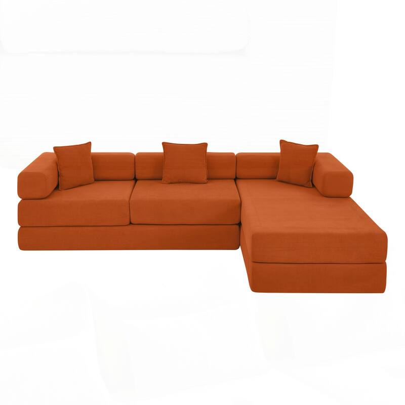Modular Sectional Sofa with L-Shape Chaise, Boneless Cloud Couch with Deep Seat