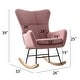 preview thumbnail 5 of 39, Velvet Armchair Wingback Comfy Rocker Chair with Thick Padded Seat for Nursery