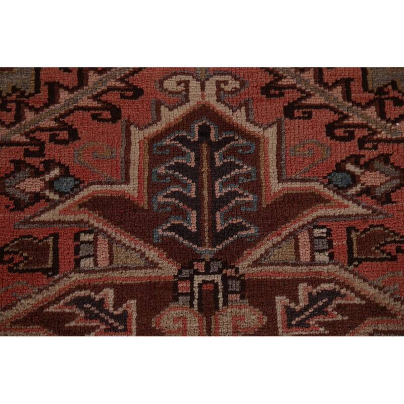 Vintage Geometric Traditional Heriz Persian Wool Area Rug Hand-knotted - 7'5" x 10'7"