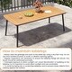 preview thumbnail 5 of 27, 7-piece Patio Dining Set Outdoor Rectangular Table with Umbrella Hole, Stackable Chairs