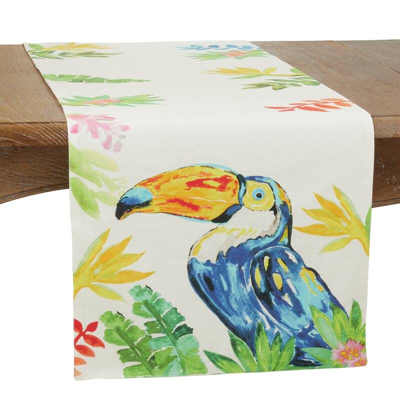 Table Runner With Toucan Design