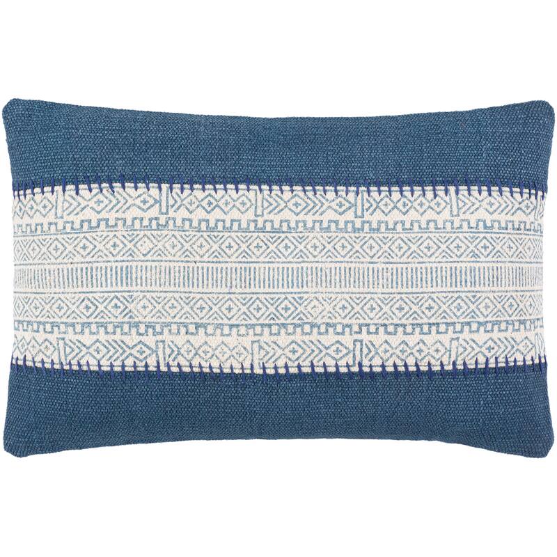 Decorative Hutchence Blue and Cream Throw Pillow or Cover