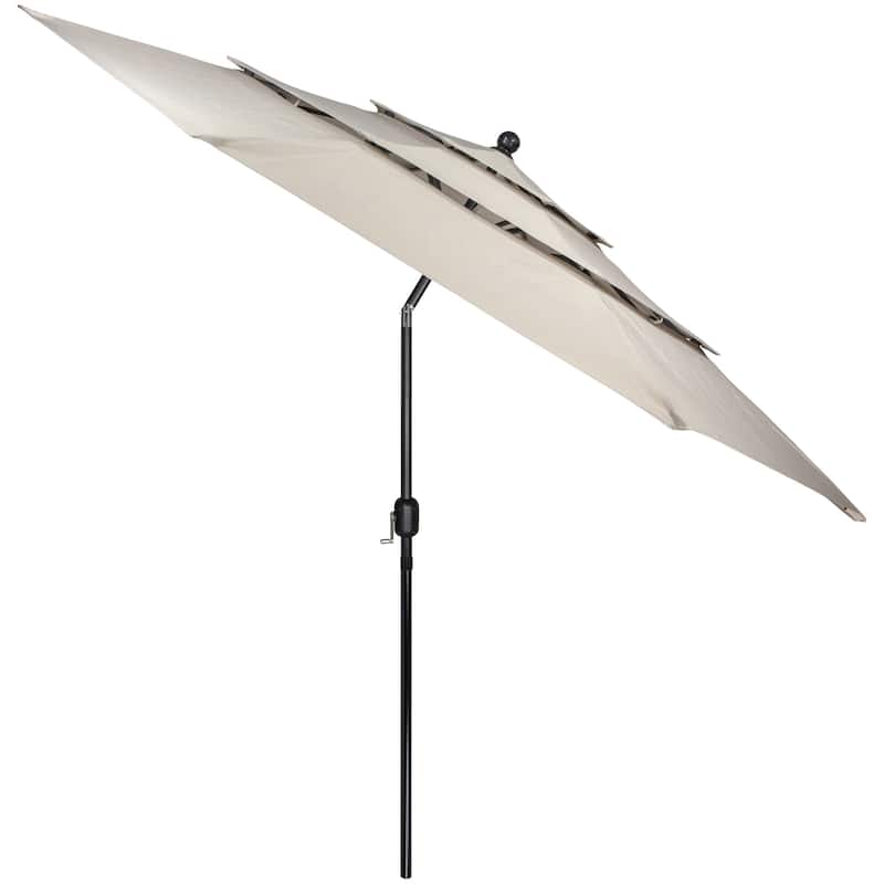9.75ft Outdoor Patio Market Umbrella with Hand Crank and Tilt, Beige