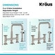 preview thumbnail 7 of 165, Kraus Urbix Industrial Solid Brass Kitchen Faucet KPF-3125 - 12 3/8" H Bridge w Side sprayer - MBRD - Matte Black/ Red