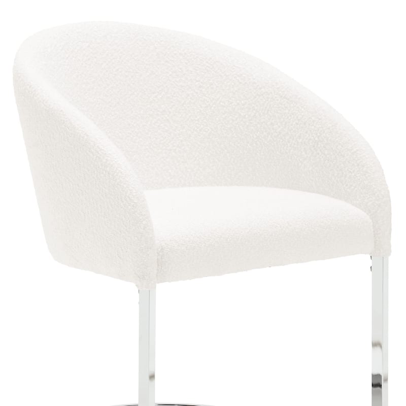 Modern Fabric Upholstered Dining Chairs, Boucle Arm Side Chair - 30" H x 22.2" W x 21.7" D