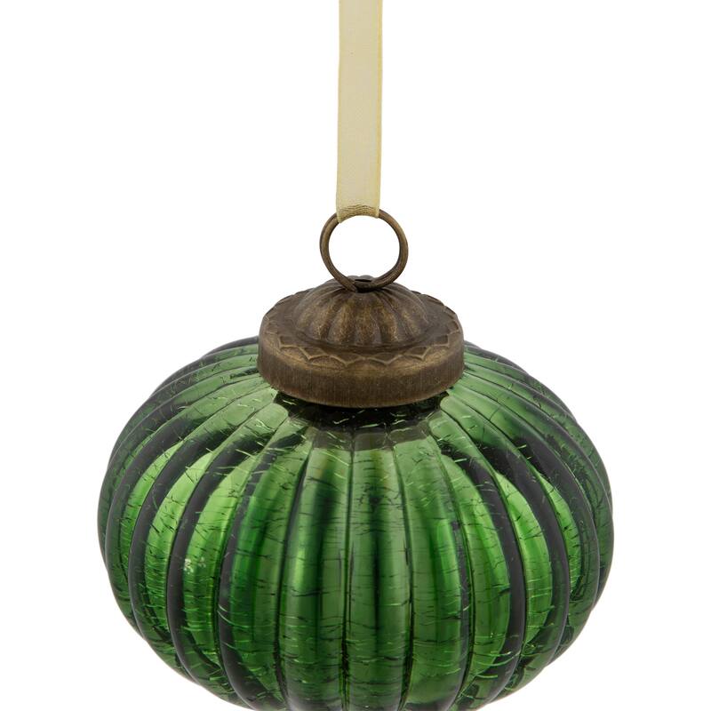3" Crackle Glass Onion Christmas Ornament