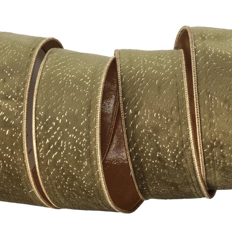 2.5"X10Y Foil Print Velvet Ribbon