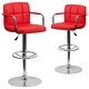 preview thumbnail 32 of 103, Quilted Vinyl Adjustable Chrome Bar Stool (Set of 2)