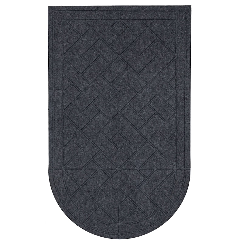 Mohawk Home Diagonal Pavers Arched 3' X 5' Door Mat - Grey