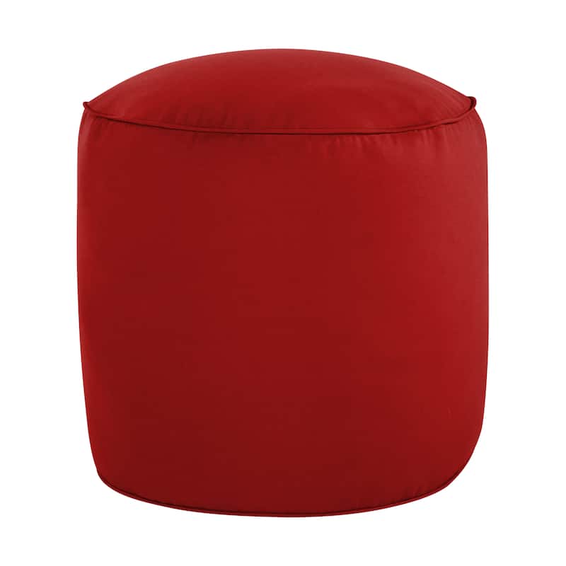 Sorra Home Sunbrella Outdoor Bean Pouf - Canvas Jockey Red