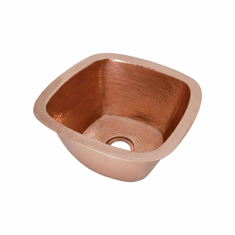 Rincon Hand Hammered Copper 13-inch Square Undermount Bar/ Prep Sink