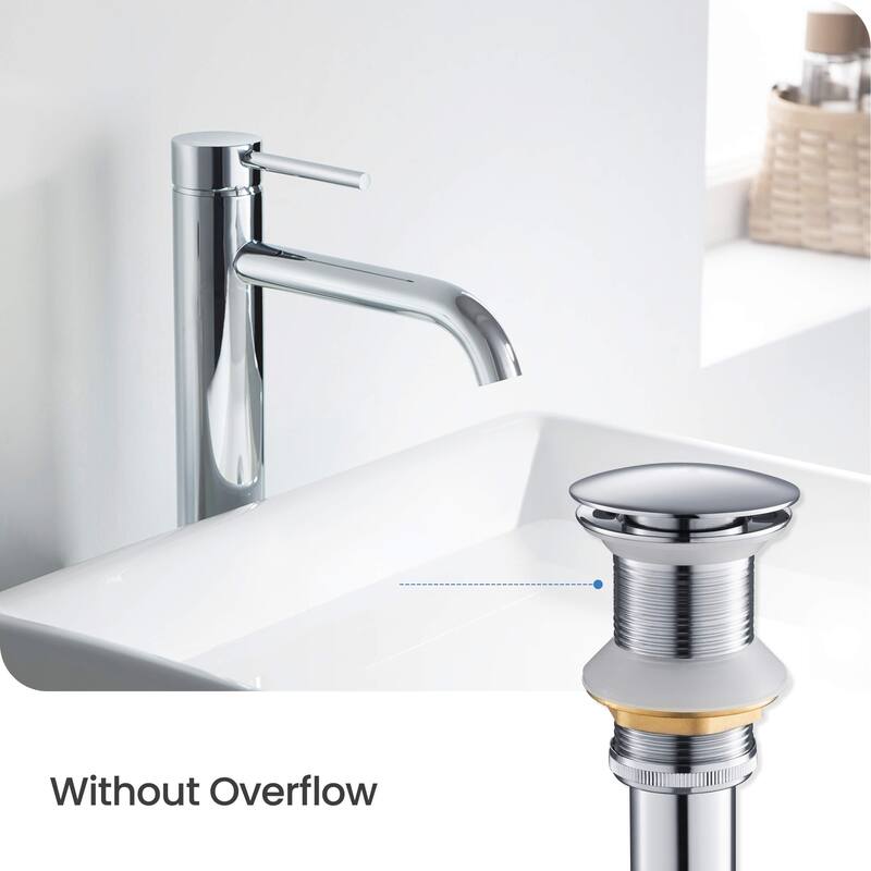 Bathroom Sink Pop Up Drain Stopper Full Cover without Overflow