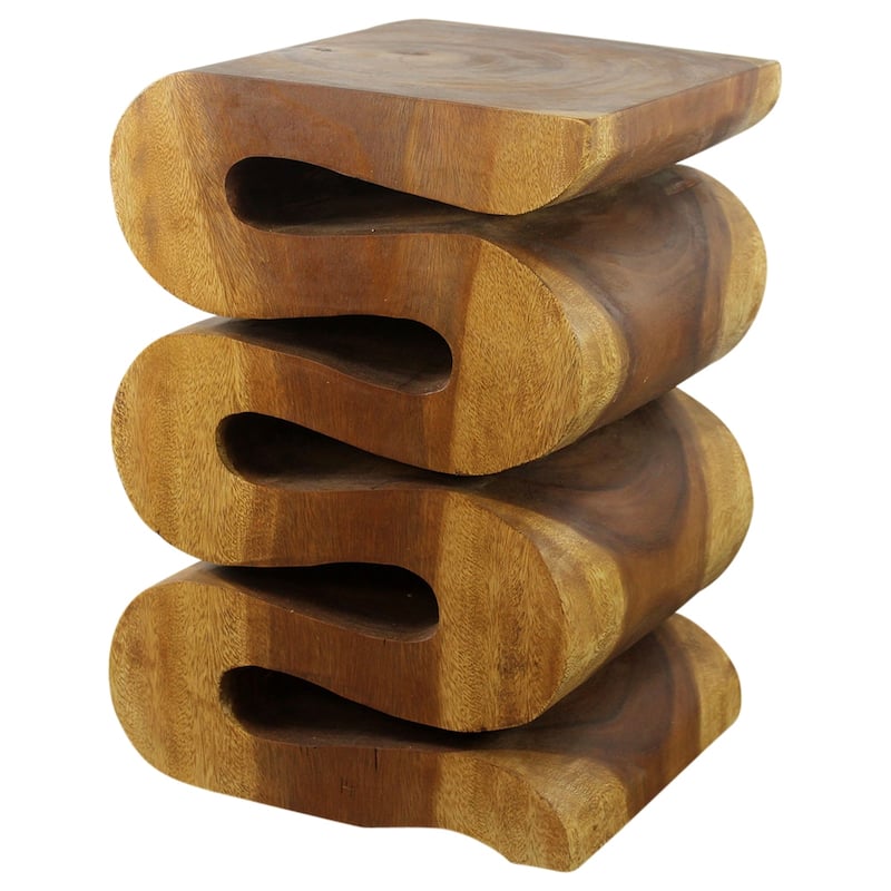 Haussmann® Wood Wave Verve Accent Snake Table 12 x14 x 20 in H Oak Oil - 12 x 14 x 20