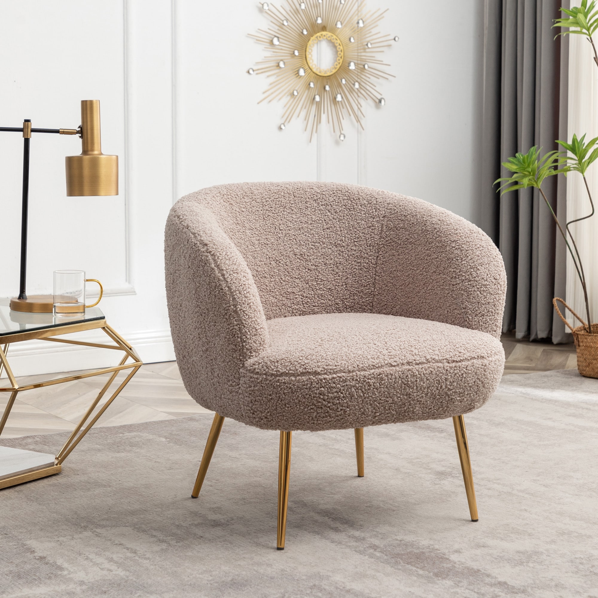 Grey tub chair with chrome sales legs
