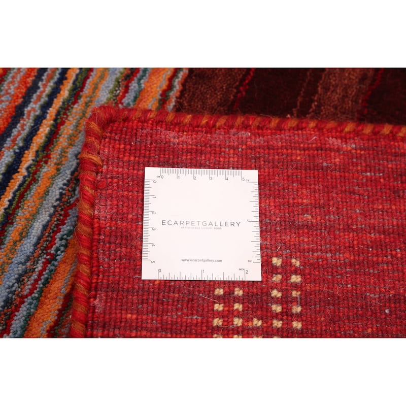 ECARPETGALLERY Hand Loomed Kashkuli Gabbeh Multi Color Wool Rug - 6'5 x 9'9