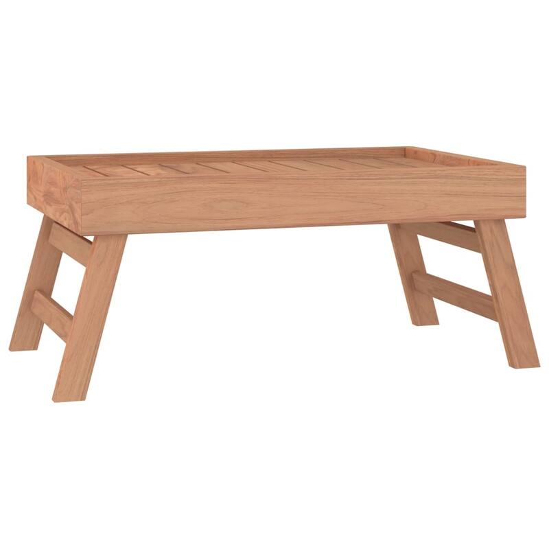 vidaXL Tray Natural Teak Solid Teak Wood Small Foldable Folding Tray - 13.8 x 21.7 x 9.8