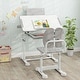 preview thumbnail 8 of 19, Gymax Kid's Study Desk & Chair Set w/Tilt Desktop Book Stand Footrest