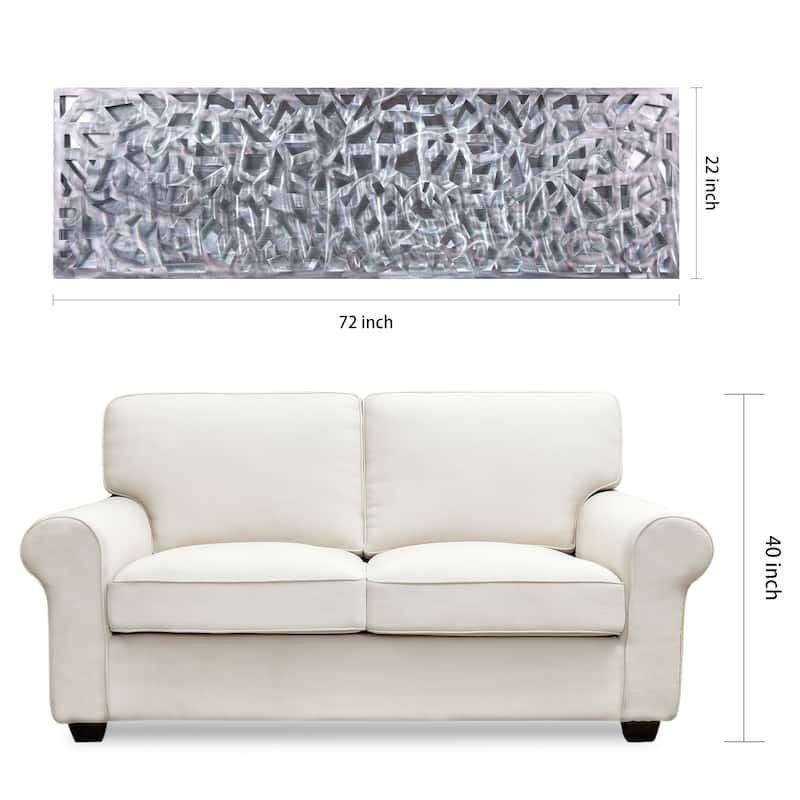 Polished Steel Wall Sculpture Abstract Wall Art with Gold/Silver Leaf