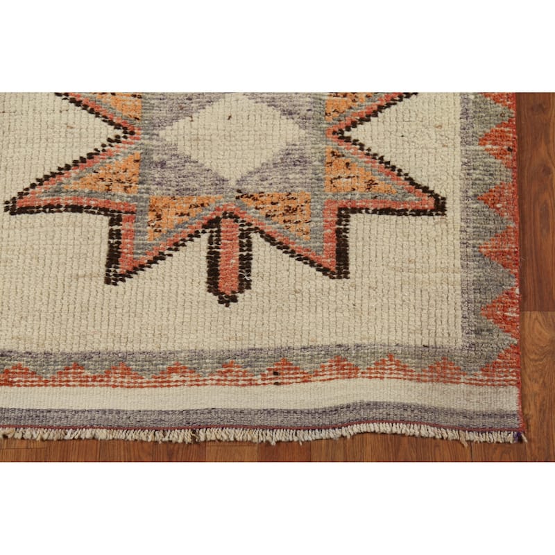 Oushak Turkish Runner Rug Hand-Knotted Wool Carpet - 3'4"x 12'8"