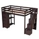 preview thumbnail 7 of 14, Twin size Loft Bed with Storage Drawers and Stairs,Wooden Loft Bed with Shelves