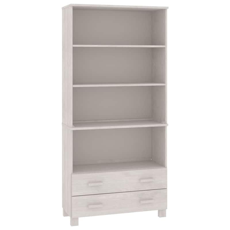 vidaXL Drawer Cabinet Bookshelf with Storage Shelves HAMAR Solid Wood Pine - 33.5" x 13.8" x 70.9"