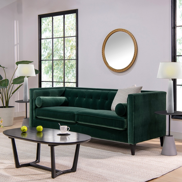 Jack 84 Mid Century Modern Tuxedo Sofa with Bolster Pillows On Sale Bed Bath Beyond 20639429