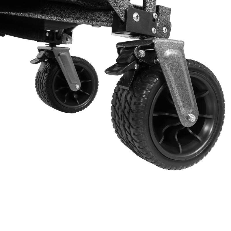 49" Extra Long Collapsible Wagon with Tailgate - 400lb Capacity, 7"x4" All-Terrain Wheels