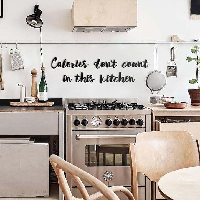 Calories Don't Count In This Kitchen Metal Wall Art - Home Office and Living Room Decoration