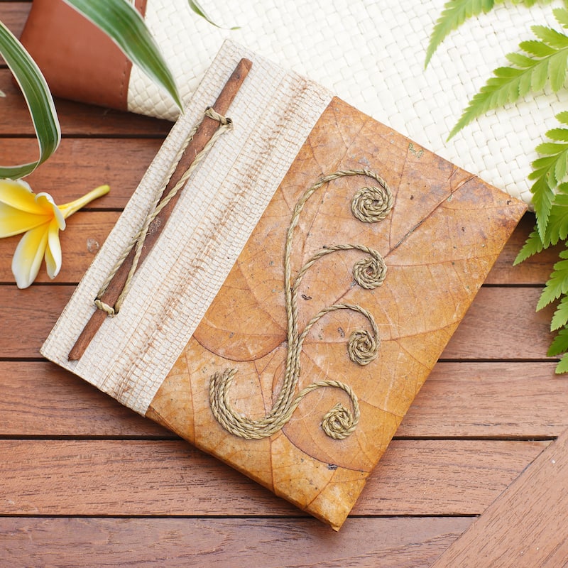 Novica Handmade Autumn Memories Natural Fiber Journal